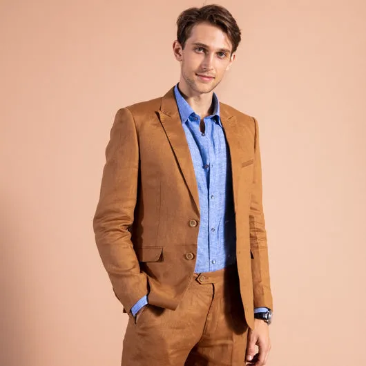 Voyager Tan Linen Blazer