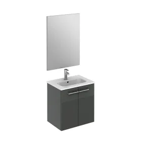 Wall-Mount Vanity 20" x 14" 2 Doors in High Gloss Anthracite