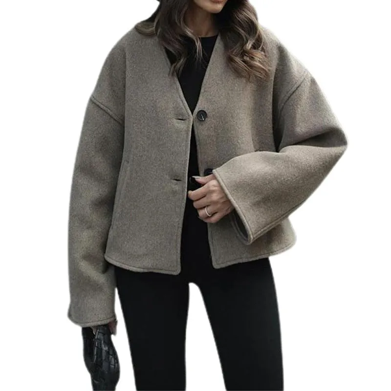 Wenkouban fall outfits women Christmas Thanksgiving Black Friday Lazy Loose Coat Casual Comfortable Commuter Short Overcoat Coat