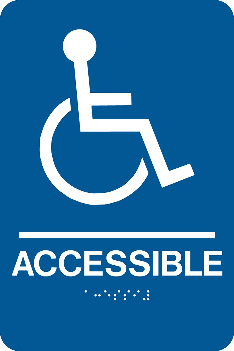 Wheelchair Accessible Braille Sign Rectangle