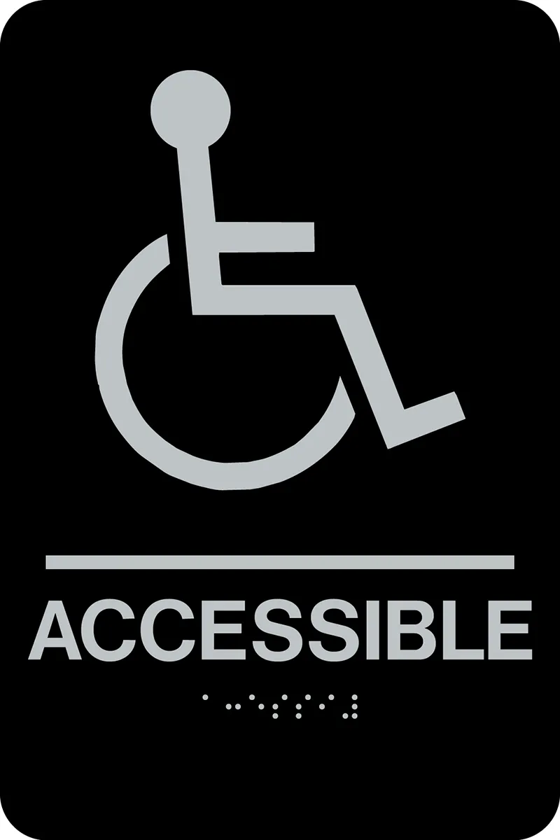 Wheelchair Accessible Braille Sign Rectangle