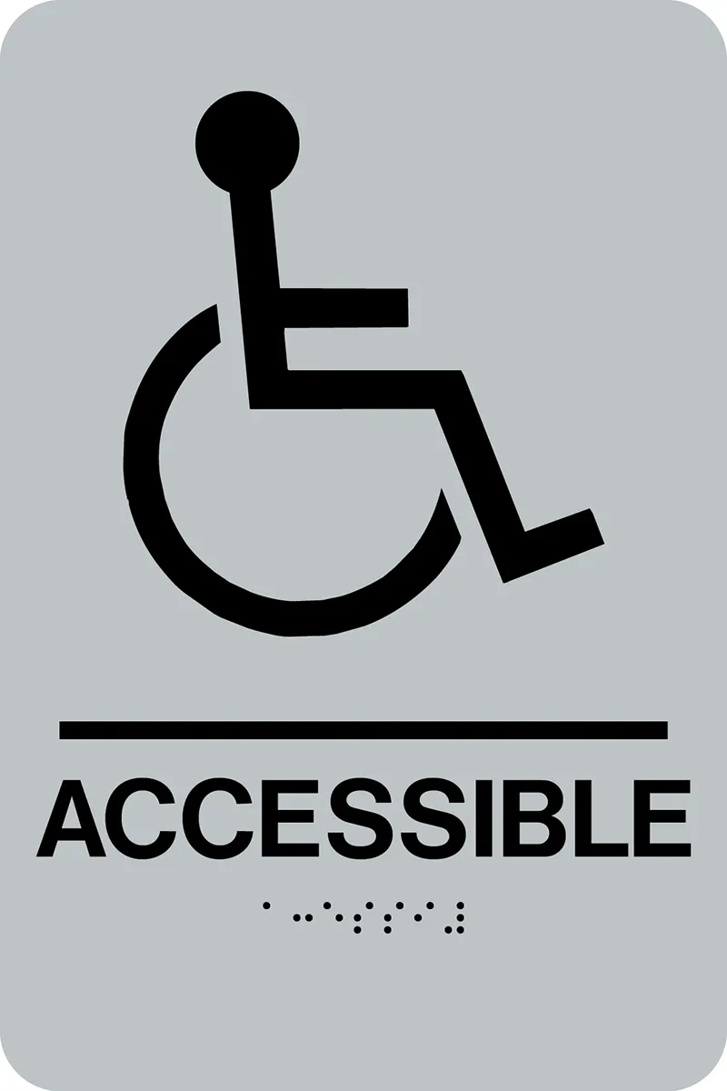 Wheelchair Accessible Braille Sign Rectangle