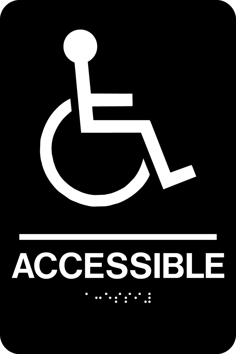 Wheelchair Accessible Braille Sign Rectangle