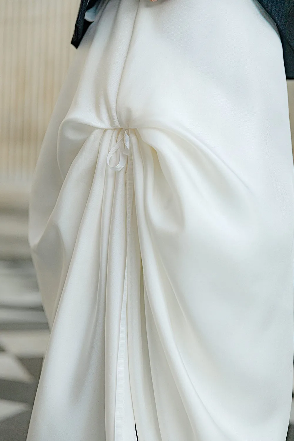 White Silk Long Dress by INNNA