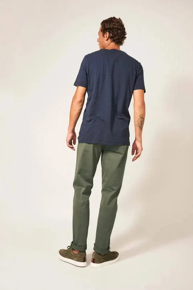 White Stuff Sutton Organic Chino Trousers in Khaki Green