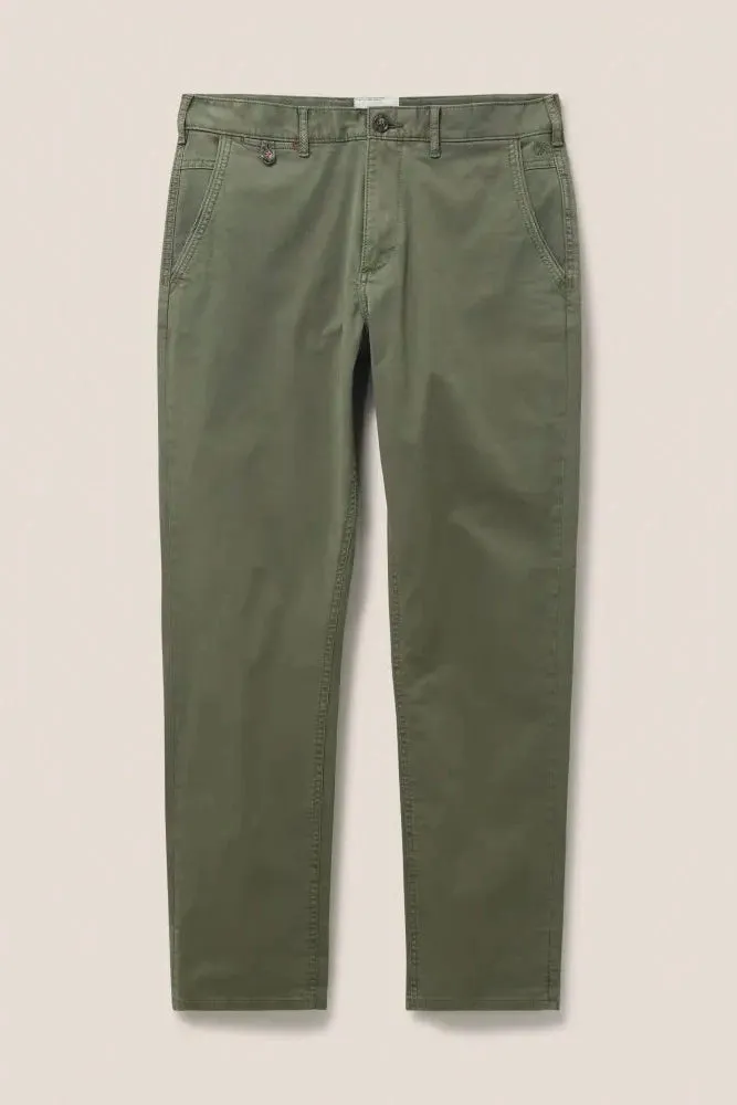 White Stuff Sutton Organic Chino Trousers in Khaki Green