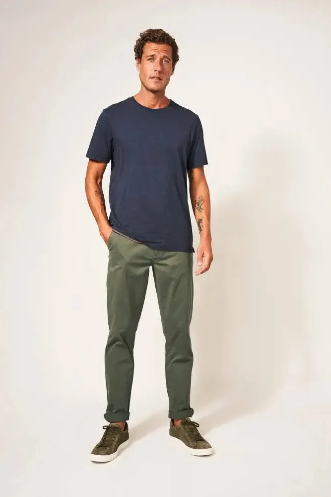 White Stuff Sutton Organic Chino Trousers in Khaki Green