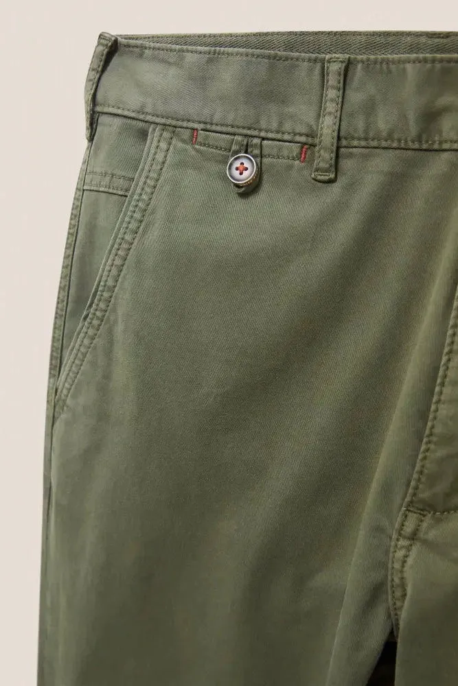 White Stuff Sutton Organic Chino Trousers in Khaki Green