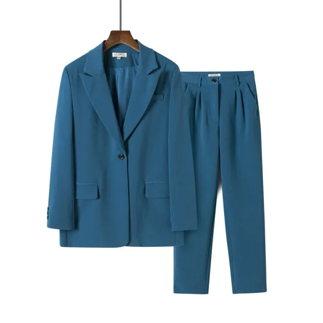 Women Blazer And Guard Pants Sets Two Pieces Women Formal Suit