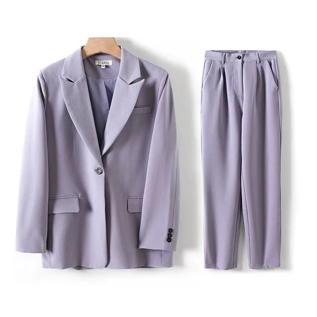 Women Blazer And Guard Pants Sets Two Pieces Women Formal Suit