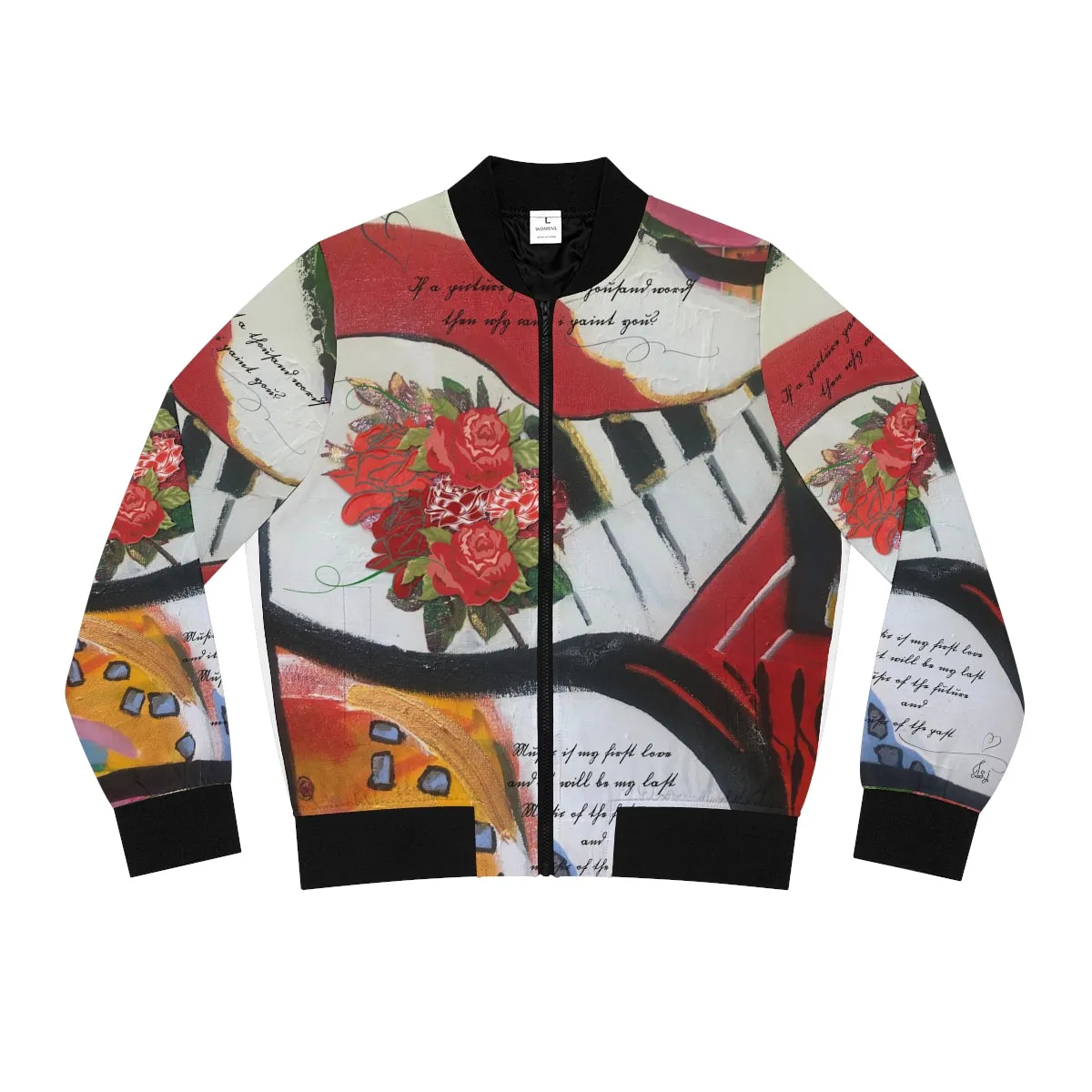 Women's Bomber Jacket (AOP) MUSIC & WORDS