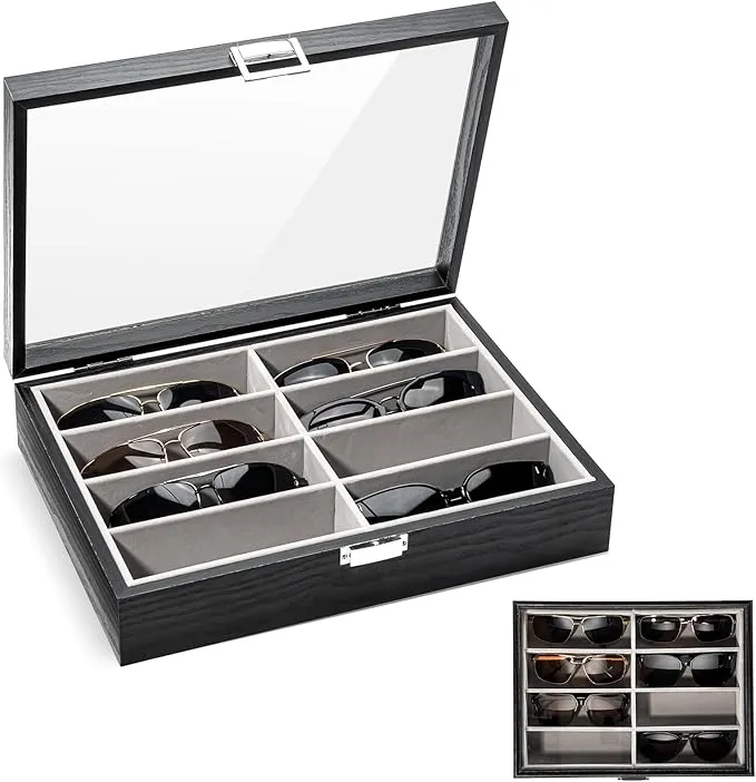 Wooden Sunglasses Organizer Trays for Men Women