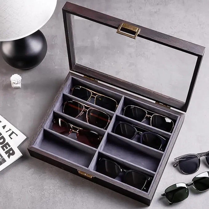 Wooden Sunglasses Organizer Trays for Men Women