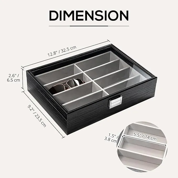 Wooden Sunglasses Organizer Trays for Men Women