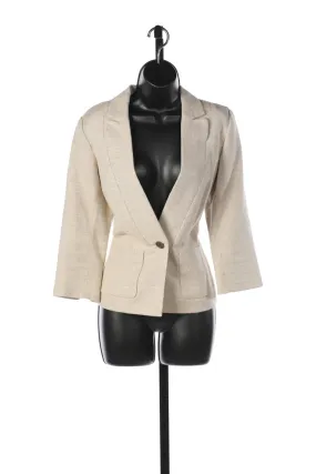 Worth New York Linen Light Tan Single Button Blazer (Part of Set - Dress)